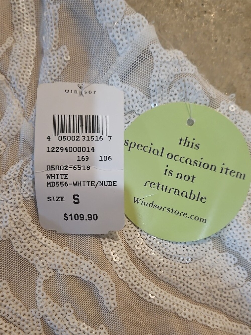 Windsor White Sequin Halter Gown View 4